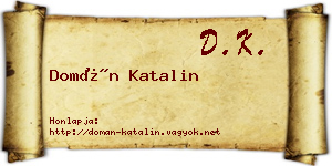 Domán Katalin névjegykártya