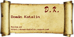 Domán Katalin névjegykártya